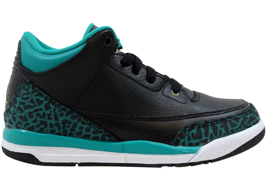 Jordan 3 Retro Black Metallic Gold Rio Teal (PS)