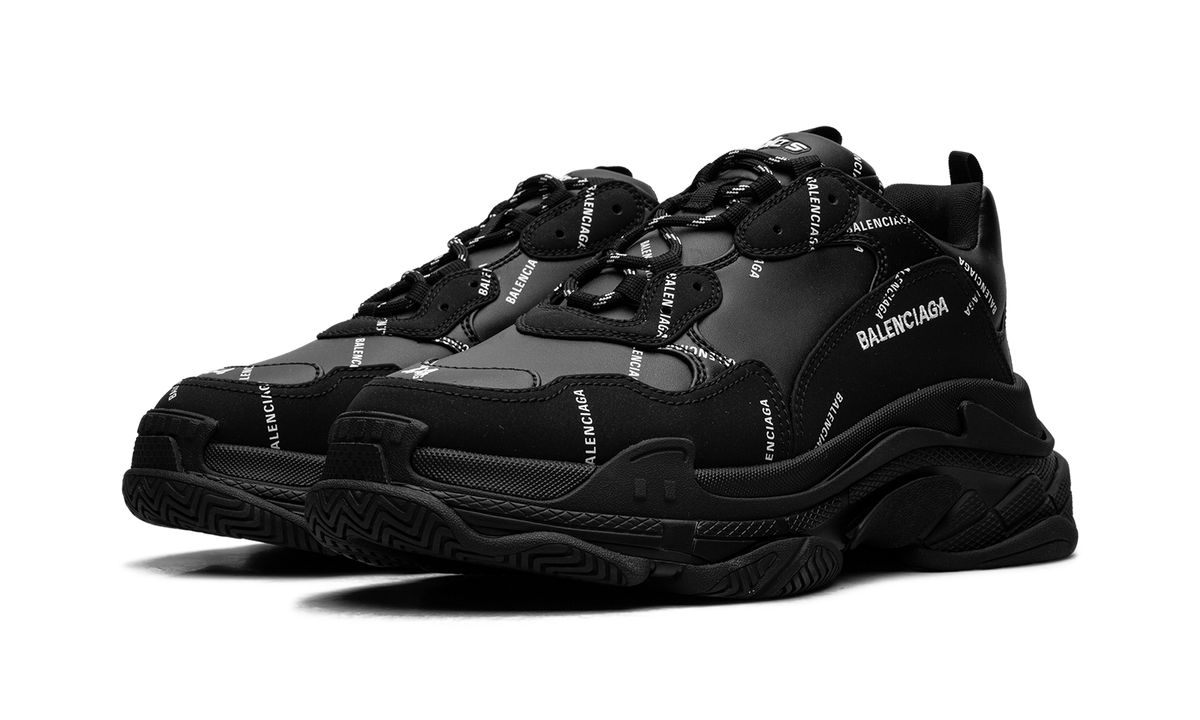 Balenciaga Triple S Allover Logo Black