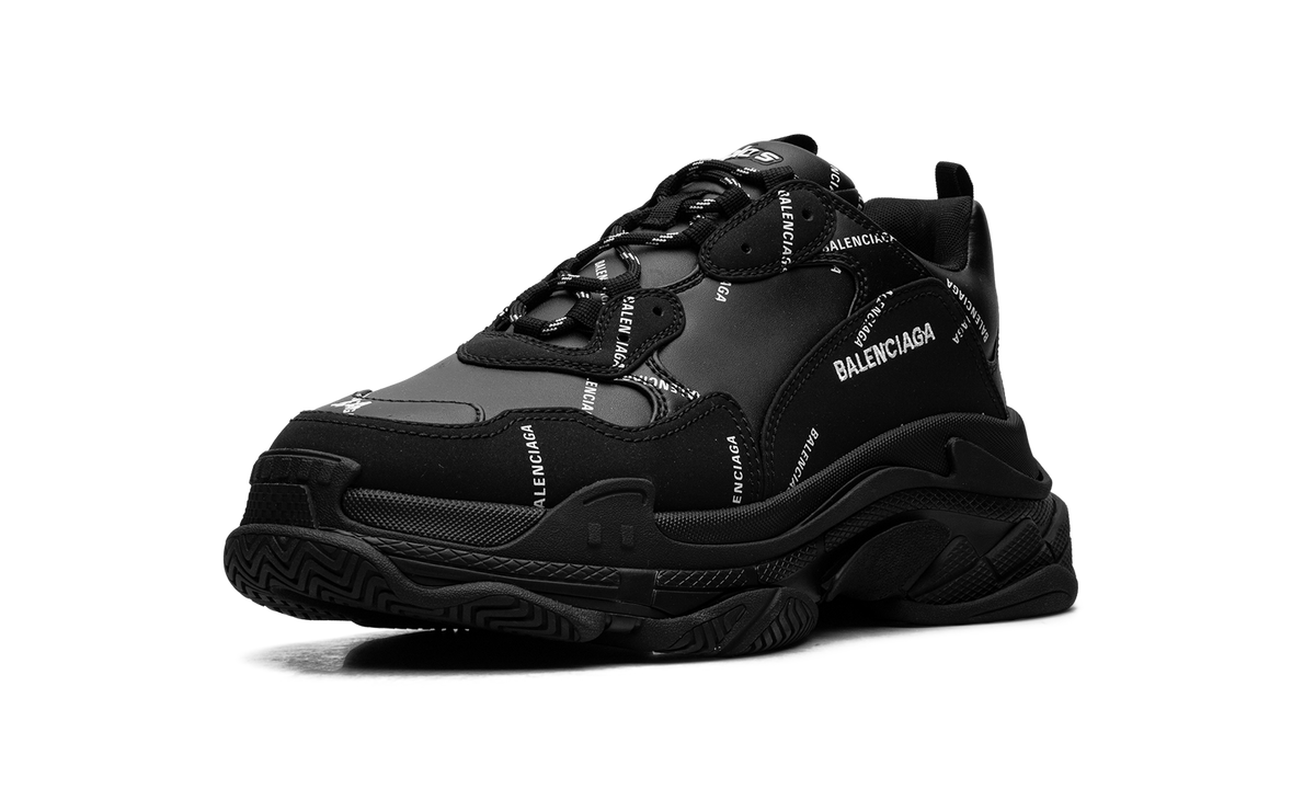 Balenciaga Triple S Allover Logo Black
