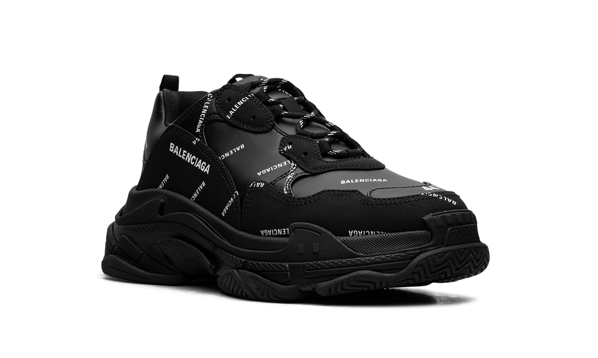 Balenciaga Triple S Allover Logo Black