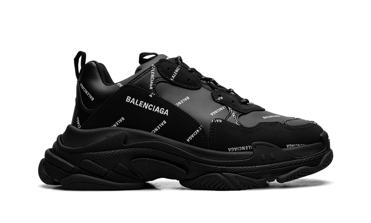 Balenciaga Triple S Allover Logo Black