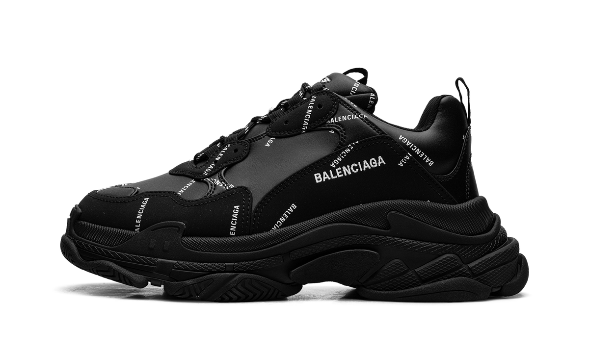 Balenciaga Triple S Allover Logo Black
